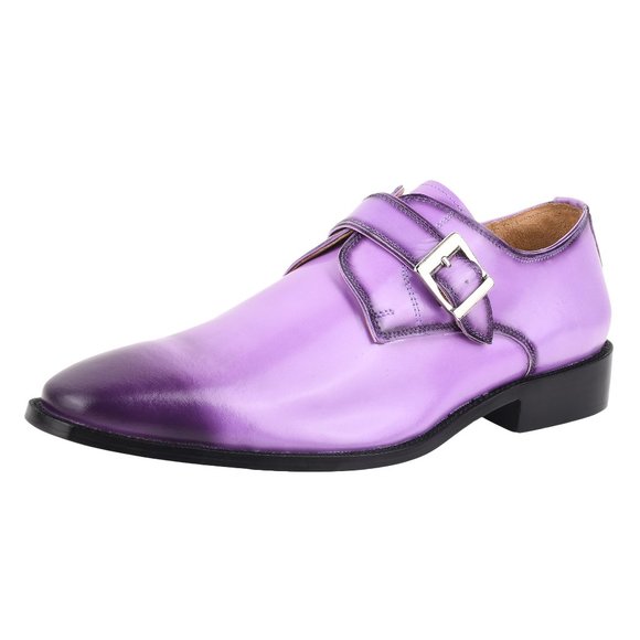 LIBERTYZENO Mens Genuine Leather Burnished Toe Buckle Closure Monkstrap Dress Sh THATCHER - Genuine Leather Monk Strap Dress Shoe | Thomas & Vine main image 4